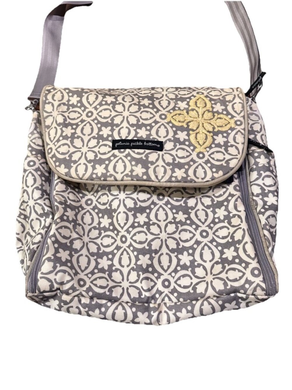 Petunia Pickle Bottom Yellow Grey Bag/ Backpack & Crossbody w/Adjustable Straps